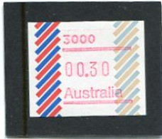 AUSTRALIA - 1984  30c  FRAMA  BARRED EDGE  POSTCODE 3000 (MELBOURNE)  MINT NH - Automaatzegels [ATM]