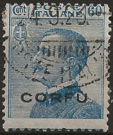 TRCO7U -1923 Terre Redente/Corfù, Sassone Nr. 7, Francobollo Usato Per Posta °/ - Corfou