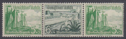 Dt. Reich - Mi. 653-654-653 Winterhilfswerk 1937 - Schiffe ( W 126 Streifen Aus Markenheft) - Neufs