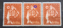 RED CROSS-1.50 + 0.50 K-NATIONAL COSTUMES-ŠESTINE-ERROR-NDH-CROATIA-1942 - Croatie