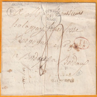 1844 - Cursive 45 LE MAS D'AGENAIS Sur Lettre Pliée De Razimet (boîte Rurale B Et Décime Rural) Vers Bordeaux - 1801-1848: Precursori XIX