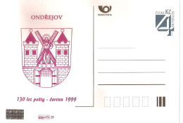 CDV B 157 Czech Republic Ondrejov  Coat Of Arms1999 NOTICE POOR SCAN, BUT THE CARD IS FINE! - Cartes Postales