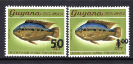 Guyana 1983 Surcharge - Fish Set HM (SG 1032-1033) - Guyana (1966-...)
