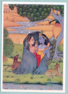 Indian Miniature - Romantic Scene Of Radha & Krishna - Carte 16 X 11 Cm - Indien