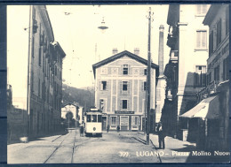 13077  TI - Lugano - Piazza Molino Nuovo (linea 3) -  Prima Del 1940 - Riproduzione - Vedi Dettagli Sur Retro - Autres & Non Classés
