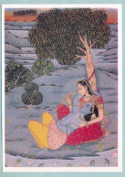 Indian Miniature - Romantic Scene Of Radha & Krishna - Carte 16 X 11 Cm - Indien