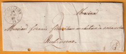 1844 - Cursive 35 PRISSAC Sur Lettre Pliée De Saint Gaultier, Indre Vers Rochevreux Par Saint Benoit Du Sault - 1801-1848: Precursores XIX