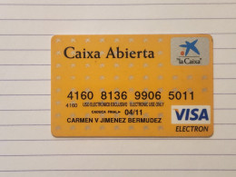 SPAIN-CREDICT CARD-CAIXA ABIERTA-(4160-8136-9906-5011)-(04/11) (VISA ELECTRON) - Tarjetas De Crédito (caducidad Min 10 Años)