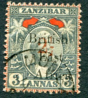 1897 BEA On Zanzibar 2 1/2 On 3a Used Sg 89 - África Oriental Británica