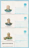 USSR 1990.0802-1029. Marshals. Prestamped Covers (3), Unused - 1980-91