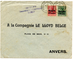 BELGIQUE - COB OC 2+3 HAELEN (DIEST) + GEPRUFT DIEST SUR LETTRE, 1916 - Armée Allemande