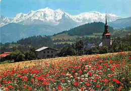 74 - Cordon - Vue Générale - L'Eglise Avec Son Clocher  à Bulbe - Fleurs - Le Mont Blanc - Flamme Postale - CPM - Voir S - Altri & Non Classificati
