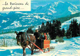 Animaux - Chevaux - Le Traineau De Grand Père - Neige - Flamme Postale - CPM - Voir Scans Recto-Verso - Pferde