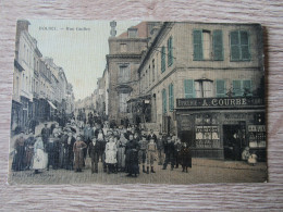 CPA TOILE 76 BOLBEC RUE GUILLET COMMERCE EPICERIE ANIMEE - Bolbec