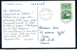 RC 27341 FINLANDE 1957 CROISIERE AMORA CARTE PUBLICITAIRE POUR DIJON COTE D'OR FRANCE - Covers & Documents