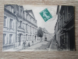 76 BOLBEC LA RUE GAMBETTA ET ECOLE RAOUL FAUQUET ANIMEE - Bolbec