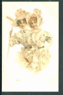 20527 - Aus Der Guten Alten Zeit - Deux Femmes élégantes Avec Un Râteau - Meissner & Buch  - Serie 1065 Litho - Voor 1900