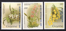 Guyana 1985 85th Birthday Of Queen Elizabeth The Queen Mother Set HM (SG 1536-1538) - Guyana (1966-...)