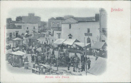 Cp107 Cartolina Brindisi  Citta'mercato Nella Piazza Inizio 900 Puglia - Brindisi