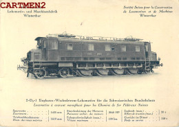 SOCIETE SUISSE CONSTRUCTION DE LOCOMOTIVES MACHINES WINTERTHUR SUISSE TRAIN LOCOMOTIVE ZUG TRENO  - Treni