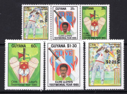 Guyana 1985 Cricket - Clive Lloyd's Testimonial Year Part Set HM (SG 1636-1642) - Guyane (1966-...)
