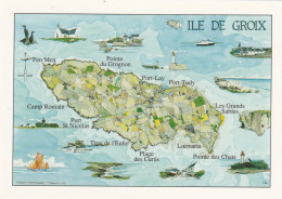 56 ILE DE GROIX  Carte De L'Ile    Dessin De Jean-pierre Arcile.    D'après Un Poster Des Editions JOS Années 2000 - Groix