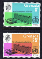 GRENADA - 1966 WORLD HEALTH ORGANISATION WHO HEADQUARTERS INAUGURATION SET (2V) FINE MOUNTED MINT MM * SG 248-249 - Granada (...-1974)