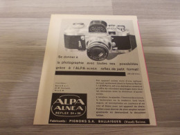 Reclame Advertentie Uit Oud Tijdschrift 1951 - Alpha Linea Reflex Appareil Photographie - Advertising