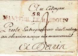 MARQUE POSTALE  LAC  58 NANTEUIL LE HAUDOUIN - 1701-1800: Voorlopers XVIII