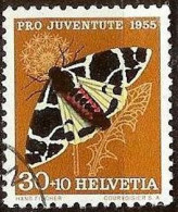 Schweiz Suisse Pro Juventute 1955: "Arctia Flavia" Zu WI 161 Mi 621 Yv 570 Mit Eck-Stempel Unlesbar Ul (Zu CHF 6.00) - Vlinders