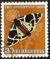 Schweiz Suisse Pro Juventute 1955: "Arctia Flavia" Zu WI 161 Mi 621 Yv 570 Mit Eck-Stempel Unlesbar Ul (Zu CHF 6.00) - Butterflies