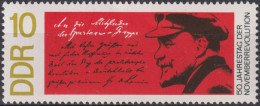 1968 DDR ** Mi:DD 1417, Sn:DD 1054, Yt:DD 1113, Sg:DD E1138, Lenin Mit Brieftext, 50. Jahrestag Der Novemberrevolution - Unused Stamps