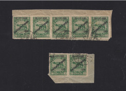 FIUME - COSTITUENTE FIUMANA 1922 - Cent. 5 STRISCIA DI 5 + COPPIA  - FRAMMENTI - Amtliche Ausgaben