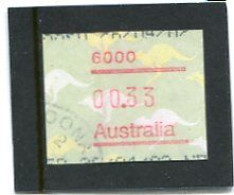 AUSTRALIA - 1985  33c  FRAMA  KANGAROO  POSTCODE  6000 (PERTH)  FINE USED - Machine Labels [ATM]