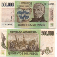 Argentina 500,000 Pesos ND 1979 P-309 AUNC-UNC Foxing Hyperinflation Series - Argentina