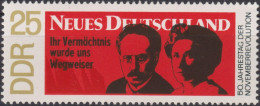 1968 DDR ** Mi:DD 1419, Sn:DD 1056, Yt:DD 1115, Sg:DD E1140, Karl Liebknecht Und Rosa Luxemburg - Unused Stamps