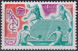 F-EX48280 FRANCE MNH 1977 SPORT TENNIS TABLE FFTT.  - Tennis Tavolo