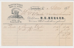 Nota Leeuwarden 1872 - Manufacturen -Dekens - Bedden - Zuivering - Pays-Bas
