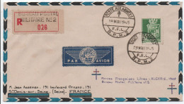 Enveloppe Timbre D'Algérie Utilisé Au Levant Forces Françaises Libres Bureau Postal Militaire N°2 (DAMAS, SYRIE) 1945 - Brieven En Documenten