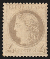 N°52, Variété "impression Usée", Cérès 4c Gris, Neuf * Gomme Non-originale - 1871-1875 Ceres