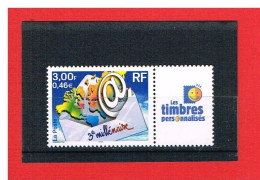 PERSONNALISE - 2000 - N°3365B - 3ème MILLENAIRE AVEC VIGNETTE LES TIMBRES PERSONNALISES  - Y & T - COTE: 5 EUROS - Unused Stamps