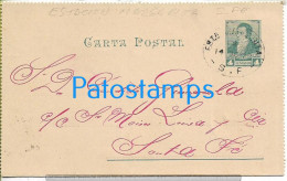 226195 ARGENTINA ESTACION MARGARITA CANCEL AMBULANT YEAR 1892 CIRCULATED TO SANTA FE POSTAL STATIONERY POSTCARD - Postwaardestukken