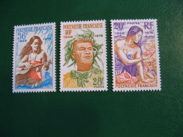 P0LYNESIE YVERT POSTE ORDINAIRE N° 121/123 TIMBRES NEUFS ** LUXE - MNH - SERIE COMPLETE - COTE 14,50 EUROS - Unused Stamps