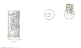 Finland   1988  National Coat Of Arms. Heraldic Lion Mi 1035 FDC - Storia Postale