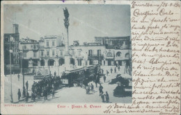 Cp108 Cartolina Lecce Citta' Piazza S.oronzo Tram Puglia - Lecce