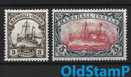 DR KOLONIEN Dt. MARSHALL-INSELN 1916 MLH * Mi.# 26-27 Full Set Kaizer Yachts Deutsches REICHPOST Stamps / Alemania - Marshall
