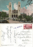 Somalia AFIS Mogadishu Cathedral Color Airmail Pcard 22dec1954 With Airpost C.45 Solo - Somalie