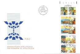 Finland   1988   Postal Service, Hone Booth, Man At The Mailbox, Airplane, Postman Mi 1039-1043 FDC - Storia Postale