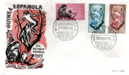 SPANISH GUINEA FDC, Monkeys    / GUINÉE Espaniol  Lettre De Première Jour, Singes - Affen