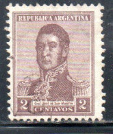 ARGENTINA 1917 JOSE DE SAN MARTIN 2c USED USADO OBLITERE' - Used Stamps